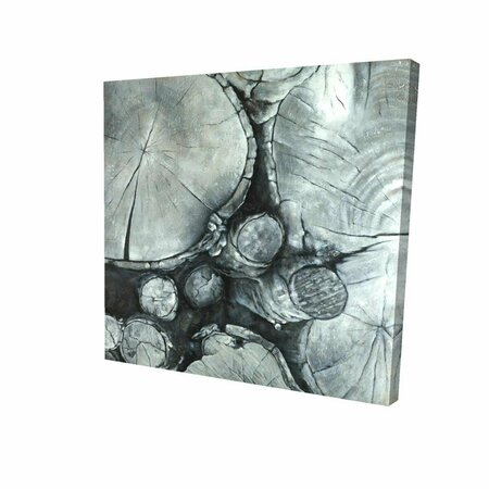 FONDO 32 x 32 in. Textured Wooden Logs-Print on Canvas FO2790231